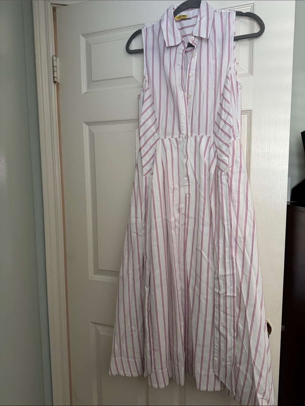 Elie Tahari White Dress with Pink Stripes